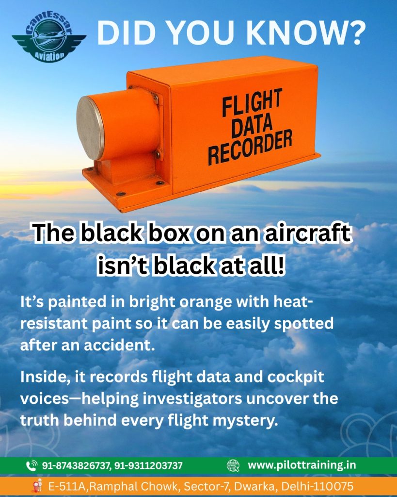 The “Black Box” on an aircraft isn’t actually black – it’s bright orange!